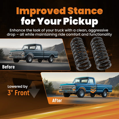 3" Front Suspension Drop Kit for Ford F150 F100 (1965–1979)