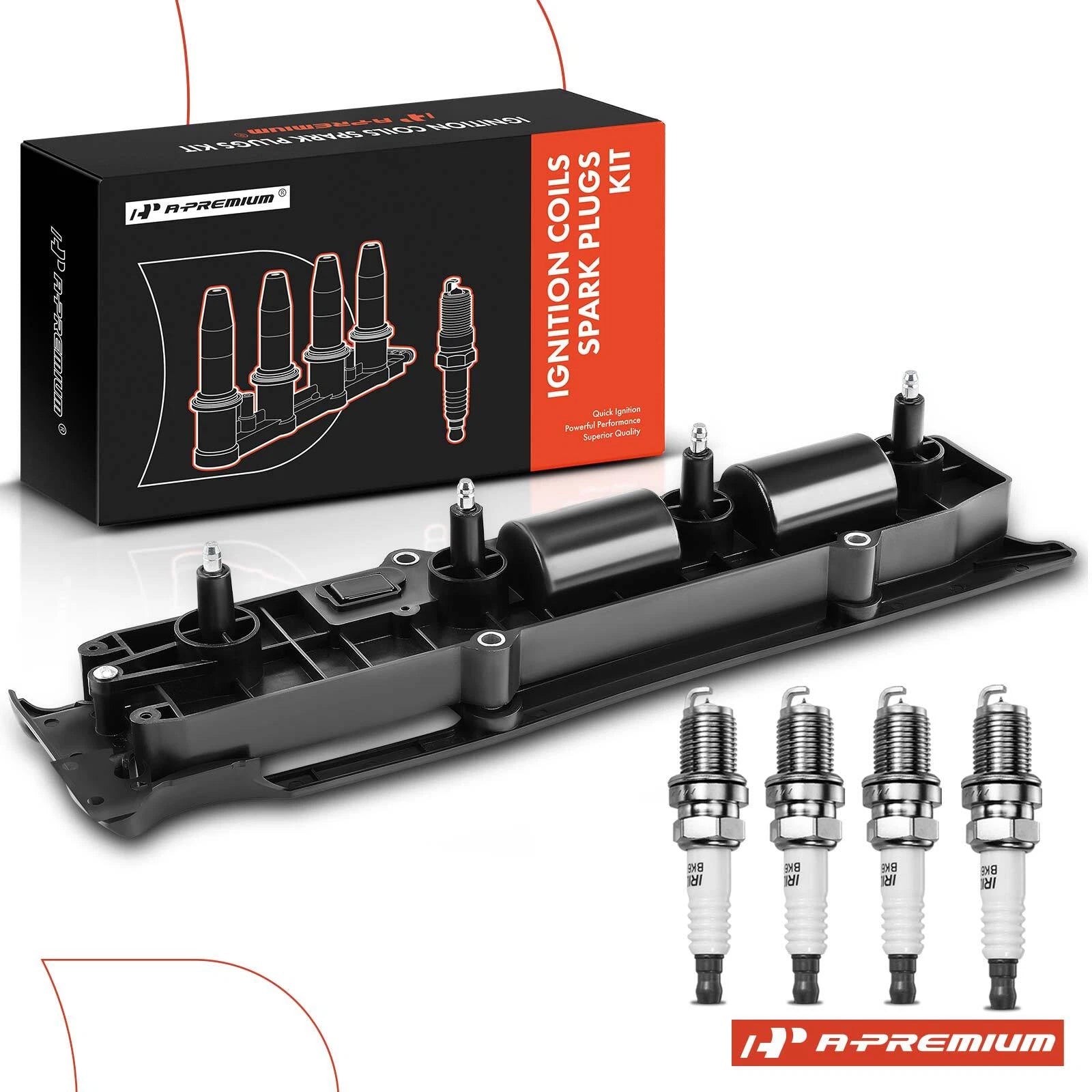 1x Ignition Coil & 4x Iridium Spark Plugs for Chevy Malibu (2004–2006)