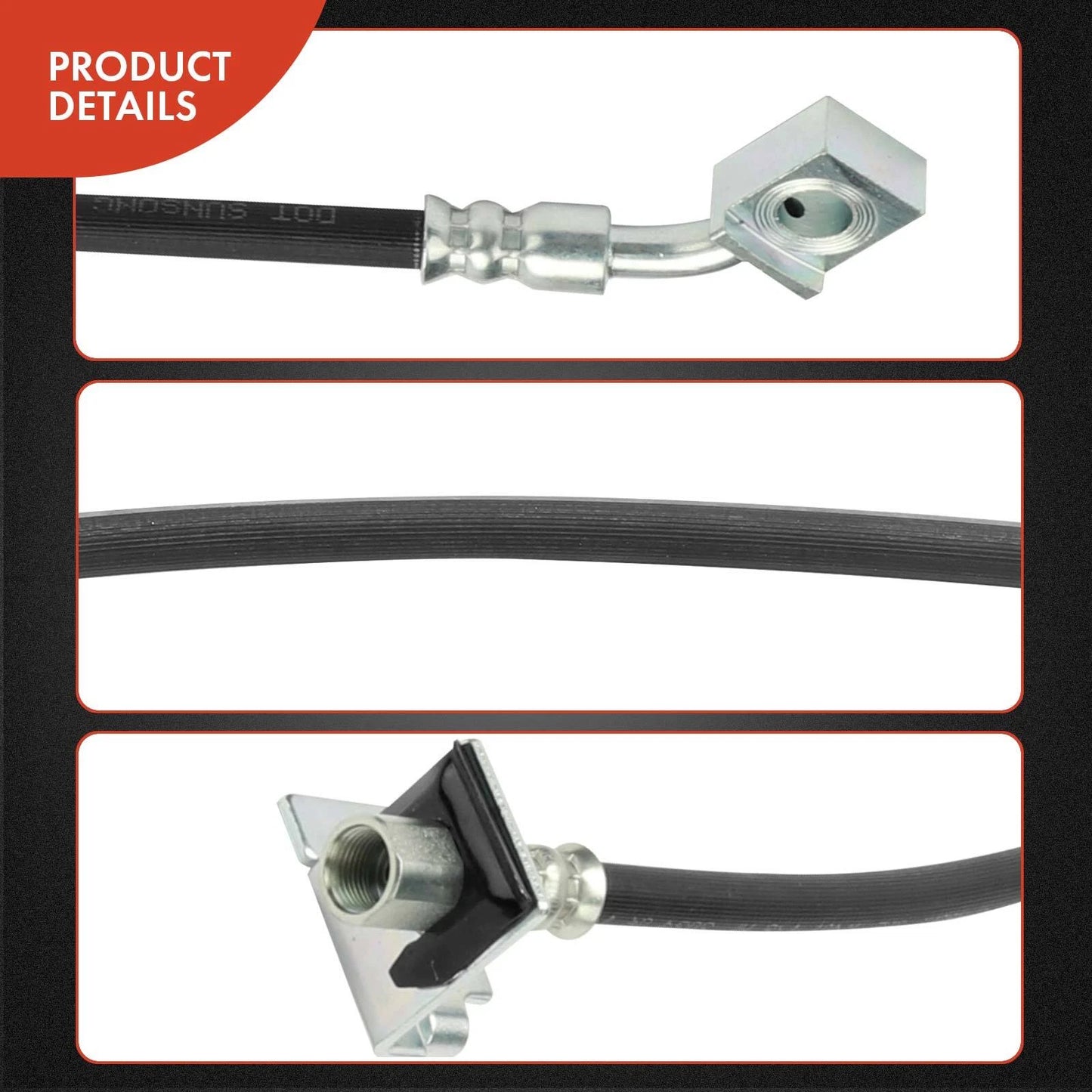 2X Front Brake Hydraulic Hose for Chevy Express 2500 3500 (2003–2018)