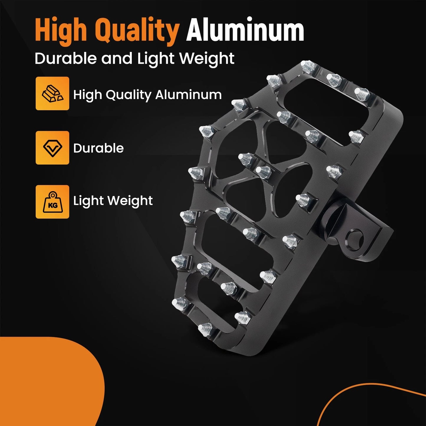 Black MX Style Wide Foot Pegs for Harley Dyna Softail Wide Glide (2011–2024)