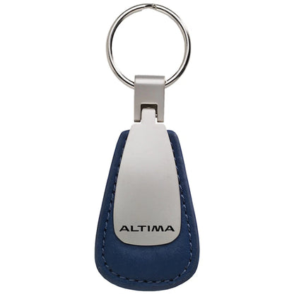 Blue Leather Teardrop Keychain - Officially Licensed for Nissan Altima