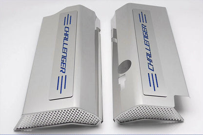 Fuel Rail Covers w/Blue CF Vinyl "Challenger" Inlay for 2008-11 SRT8 w/OE Intake