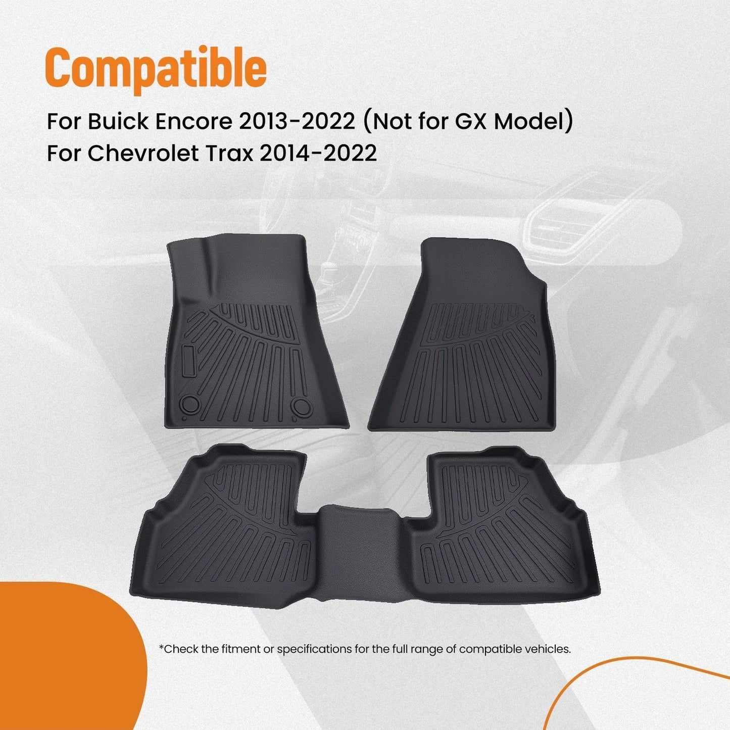 All-Weather TPE Floor Mats for Buick Encore and Chevrolet Trax (2013–2022)