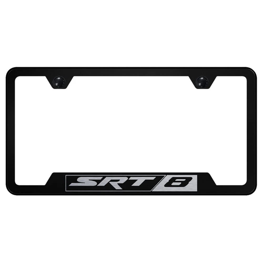 Laser Etched on Black Cut-Out License Plate Frame - Officially Licensed for SRT8