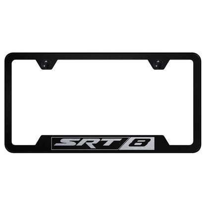 Laser Etched on Black Cut-Out License Plate Frame - Officially Licensed for SRT8