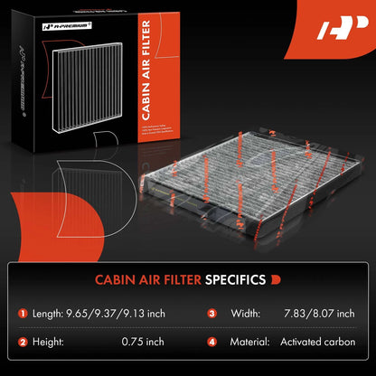 2X Activated Carbon Cabin Air Filter for Chevy Aveo Pontiac G3 (2004–2011)