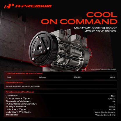 A/C Compressor with Clutch for Buick LaCrosse (2018–2019)