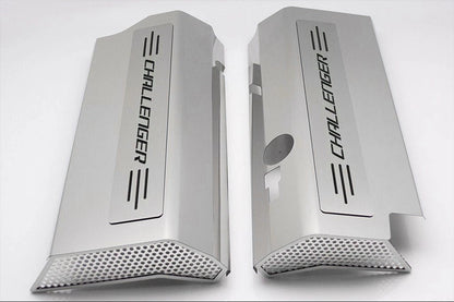 Fuel Rail Covers w/Black Solid Vinyl Challenger Inlay for 08-11 SRT8 w/OE Intake