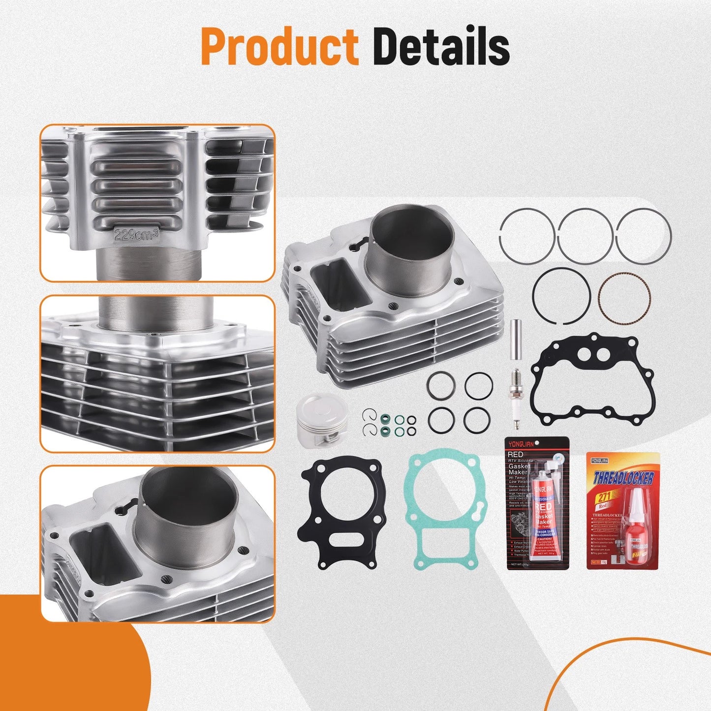 Cylinder Piston Gasket Ring Kit for Honda Recon 250 Sportrax 250 (1988–1992)