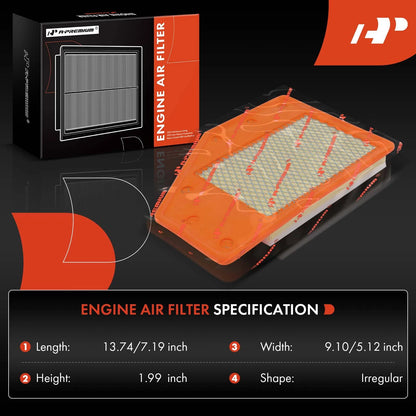 2X Engine Air Filter for Chevrolet Malibu (2016–2022) Buick LaCrosse (2018–2019)