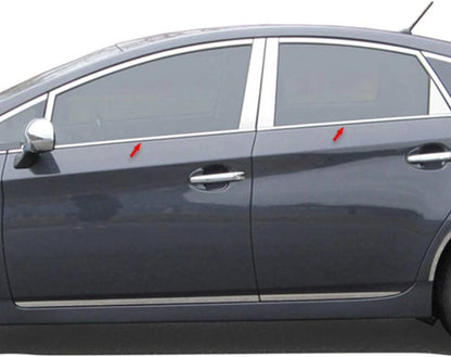 8pc Stainless Steel Window Sill Trim Kit for Toyota Prius (2010–2015)