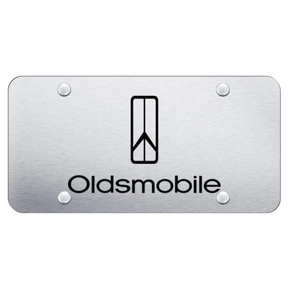 Rocket Logo on Brushed Stainless Steel License Plate for 88 Oldsmobile