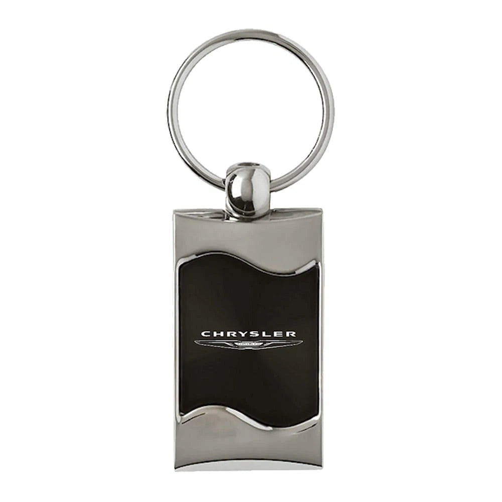 Black Rectangular Wave Keychain - Officially Licensed for Chrysler