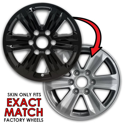 17 Inch Gloss Black Wheel Skins for 2015–2020 Ford F-150