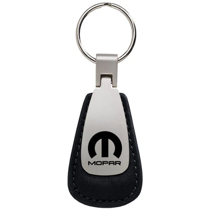 Black Leather Teardrop Keychain - Officially Licensed for Mopar Vehicles