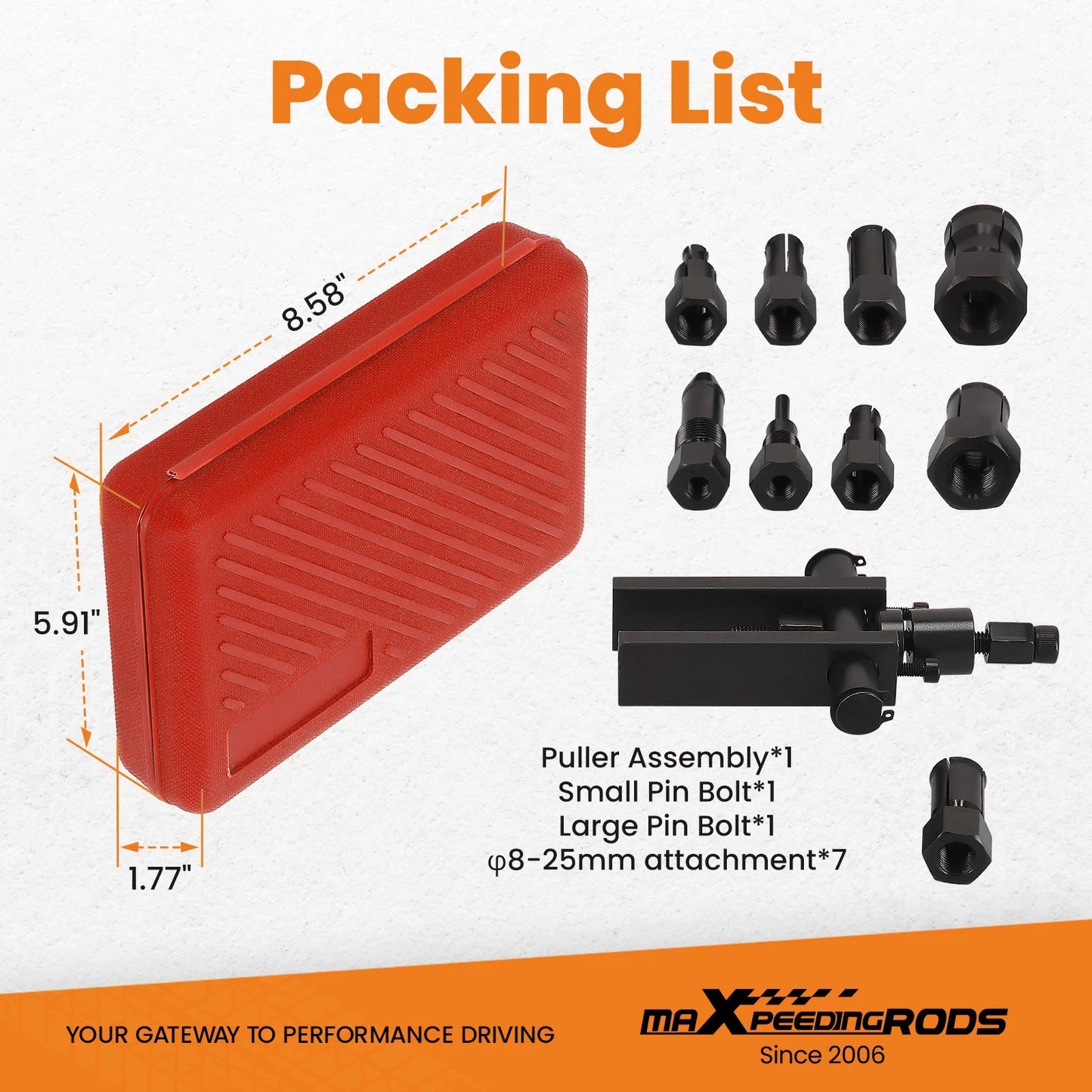 8–25mm Inner Bearing Puller Kit for Motorcycle (10-Piece) (2020–2026)