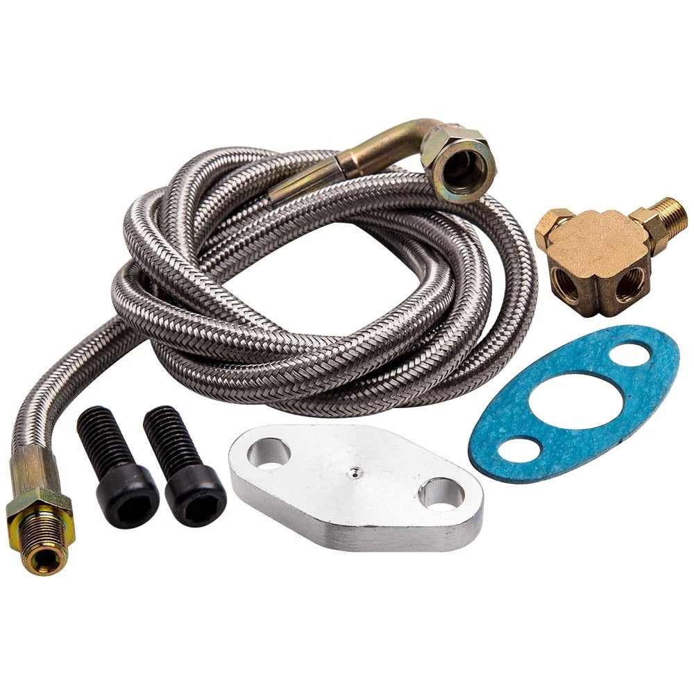 90 Degree Turbo Oil Feed Line Kit for T3/T4 (1/8 NPT) (1.4" -4AN) (2014–2014)