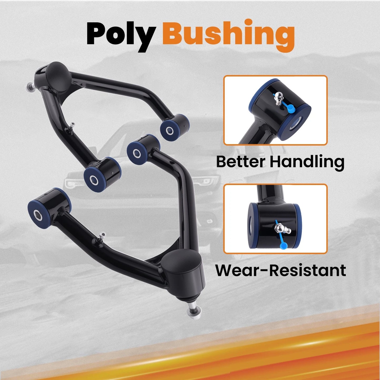 Front Upper Control Arms 2-4" for Chevrolet Tahoe Silverado GMC Sierra (2007-2018)