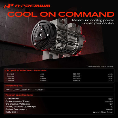 A/C Compressor with Clutch for Chevrolet Aveo (2017–2021)