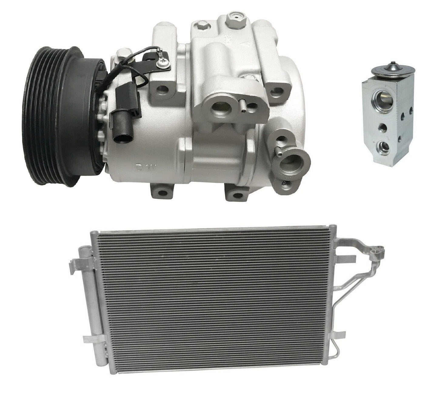 AC Compressor Kit with Condenser Replacement for Kia Forte (2011–2018)