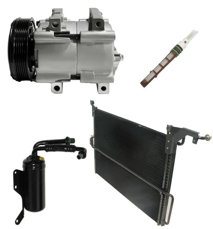 AC Compressor Kit w Condenser for Ford E-350 Econoline 4.9L (1996)