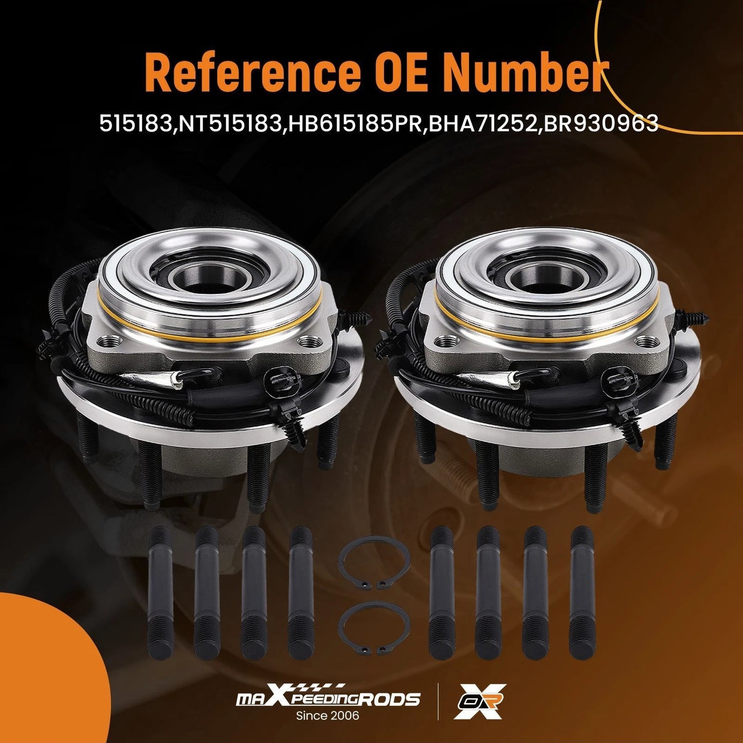 Front Wheel Hub Assembly Pair for Ford F-250 F-350 Super Duty 4WD (2017–2022)