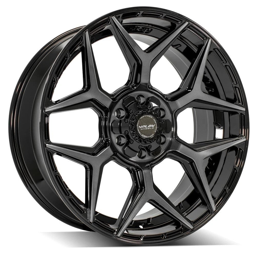 22" Black 6 Lug Wheel w/Brushed Face for 1988-00 Chevy K2500 - RVO4935