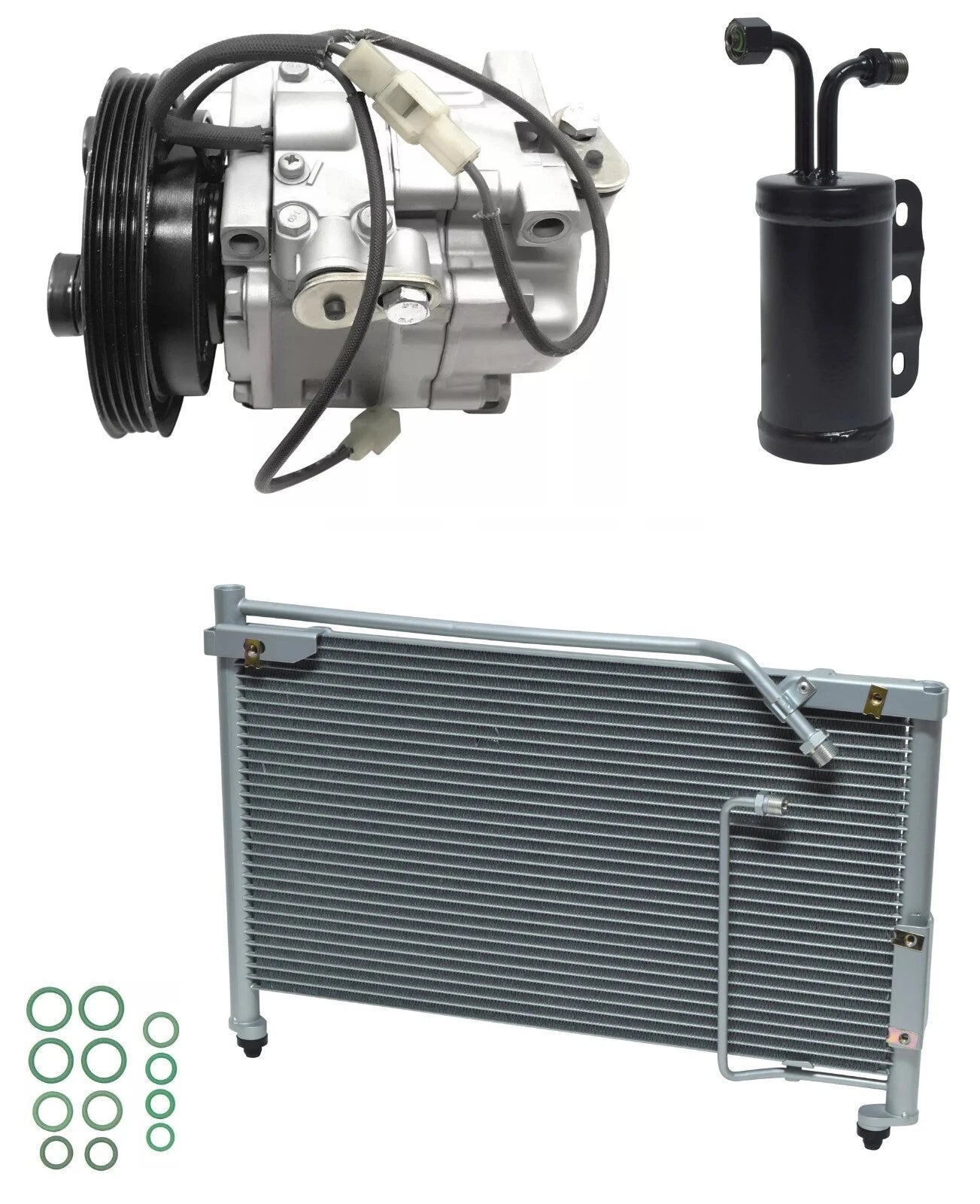 AC Compressor Kit W Condenser Replacement for Mazda Protege 1.8L (1991–1994)