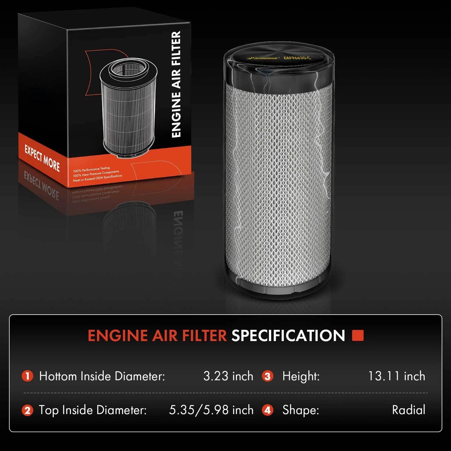 2X Engine Air Filter for Chevy Express 2500 3500 GMC Savana (2017–2022)