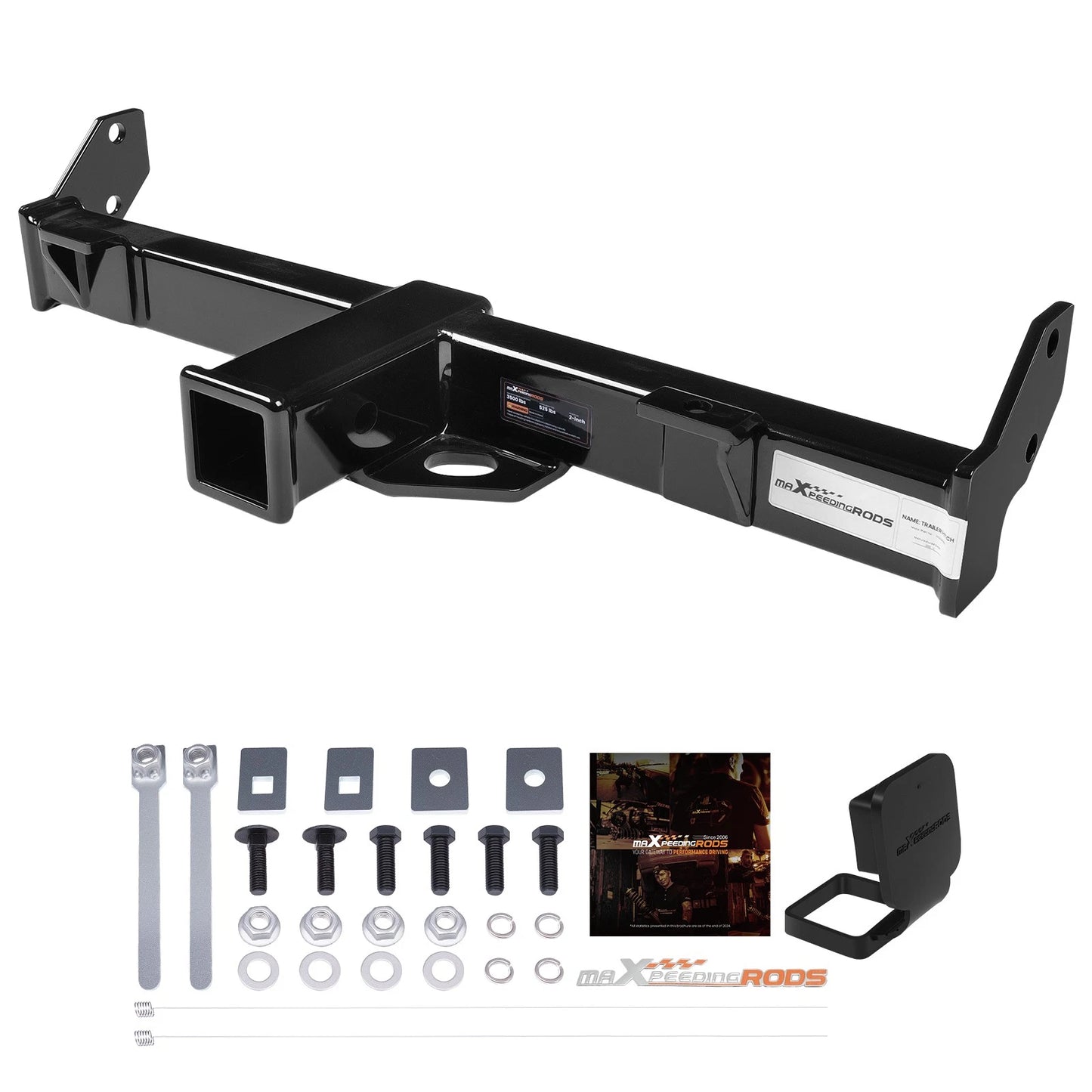 Front Mount Trailer Hitch 2-In Receiver and Bolts for Jeep Wrangler JK (2007–2018)