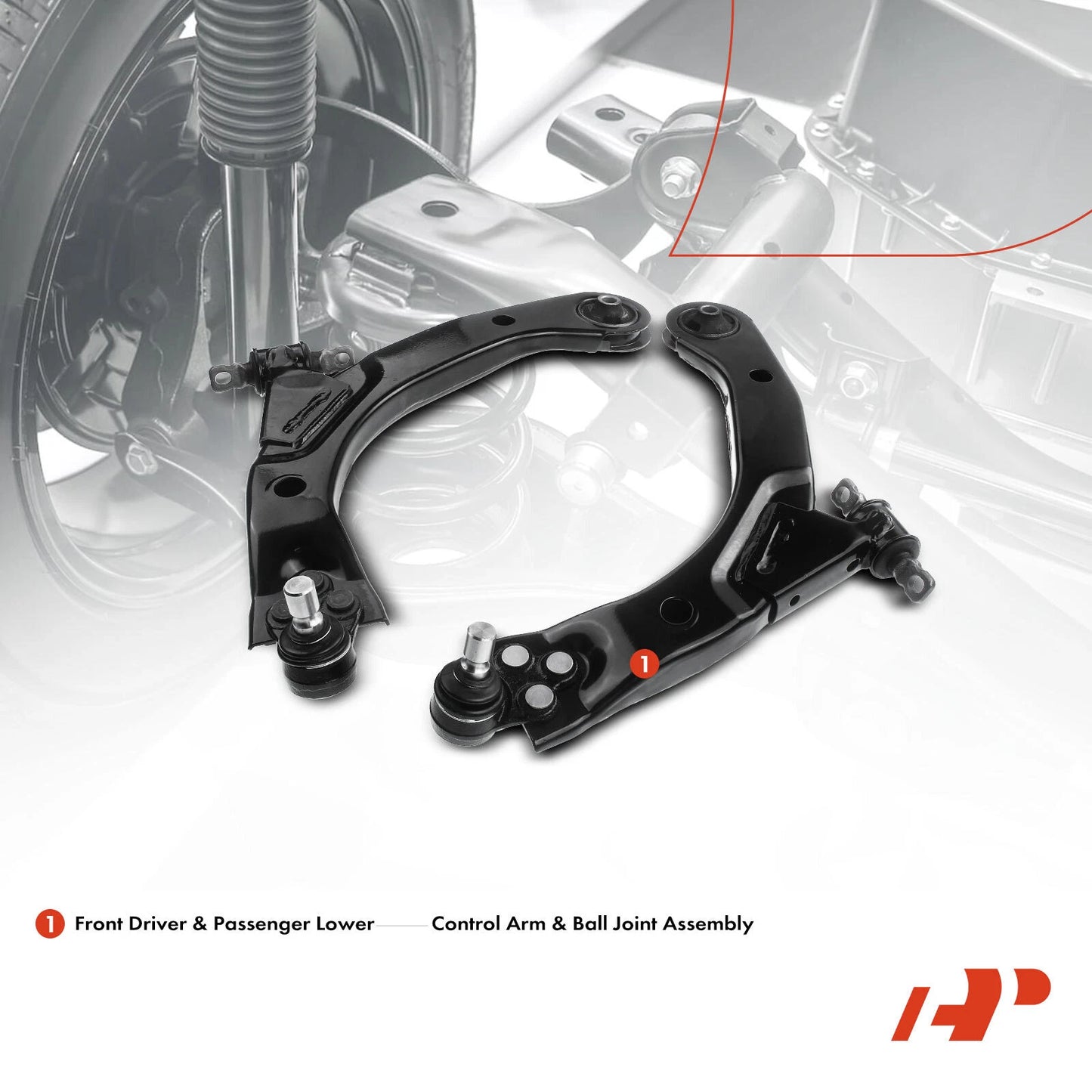 2X Front Lower Control Arm with Ball Joint for Chevrolet Cobalt (2005–2010)