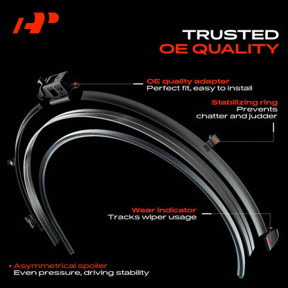 2X Front Windshield Wiper Blades for Mercedes Metris (2016–2023)