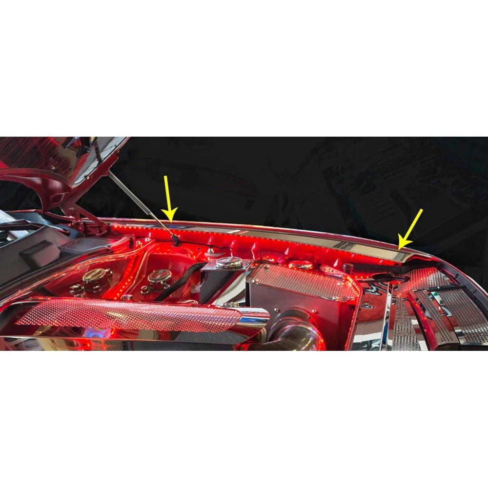 Stainless Steel Fender Caps w/Red LED for 2008-2019 Dodge Challenger