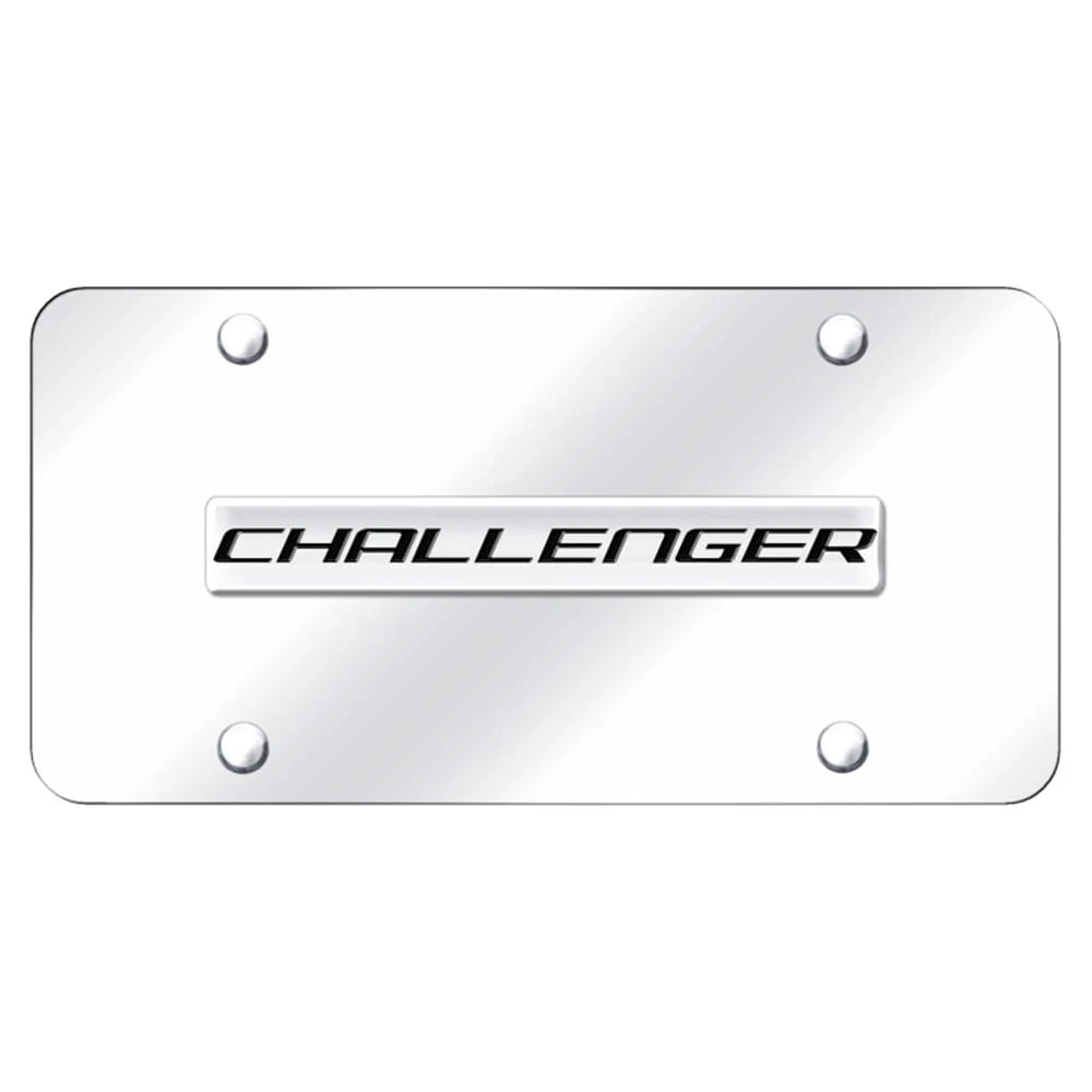 Chrome Name on Chrome License Plate - Officially Licensed for Dodge Challenger