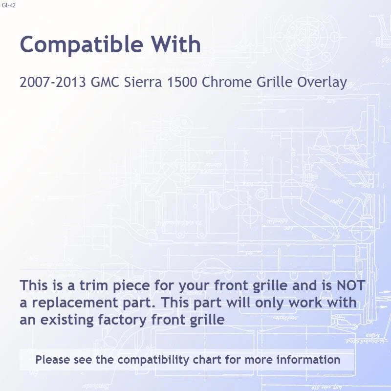 Chrome Grille Overlay Replacement for GMC Sierra 1500 (2007–2013)