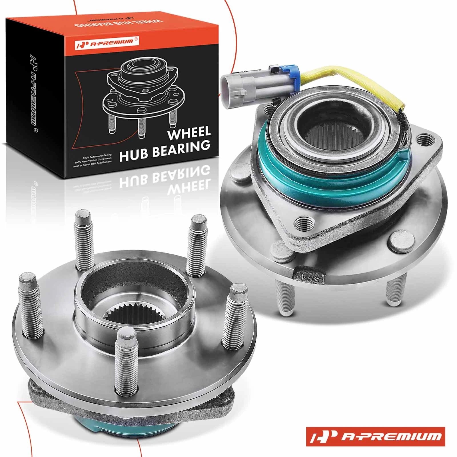 2X Wheel Hub & Bearing Assembly w/ ABS for Chevy Corvette