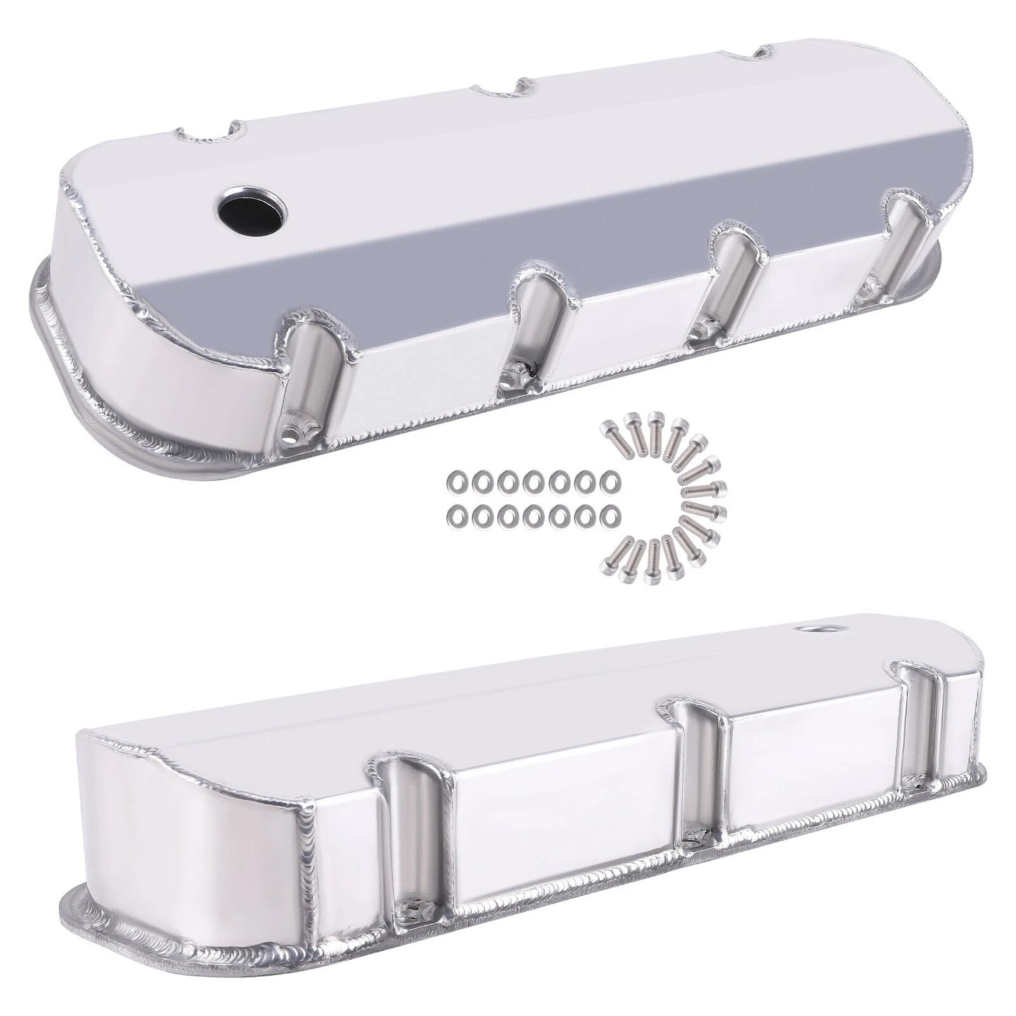 Aluminum Valve Covers for Chevy BBC 396 454 502 (1965–1995) Tall w/Breather Hole