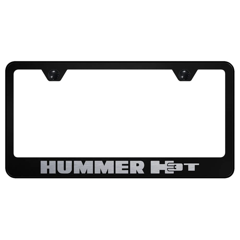 Laser Etched on Black License Plate Frame - Officially Licensed for Hummer H3T
