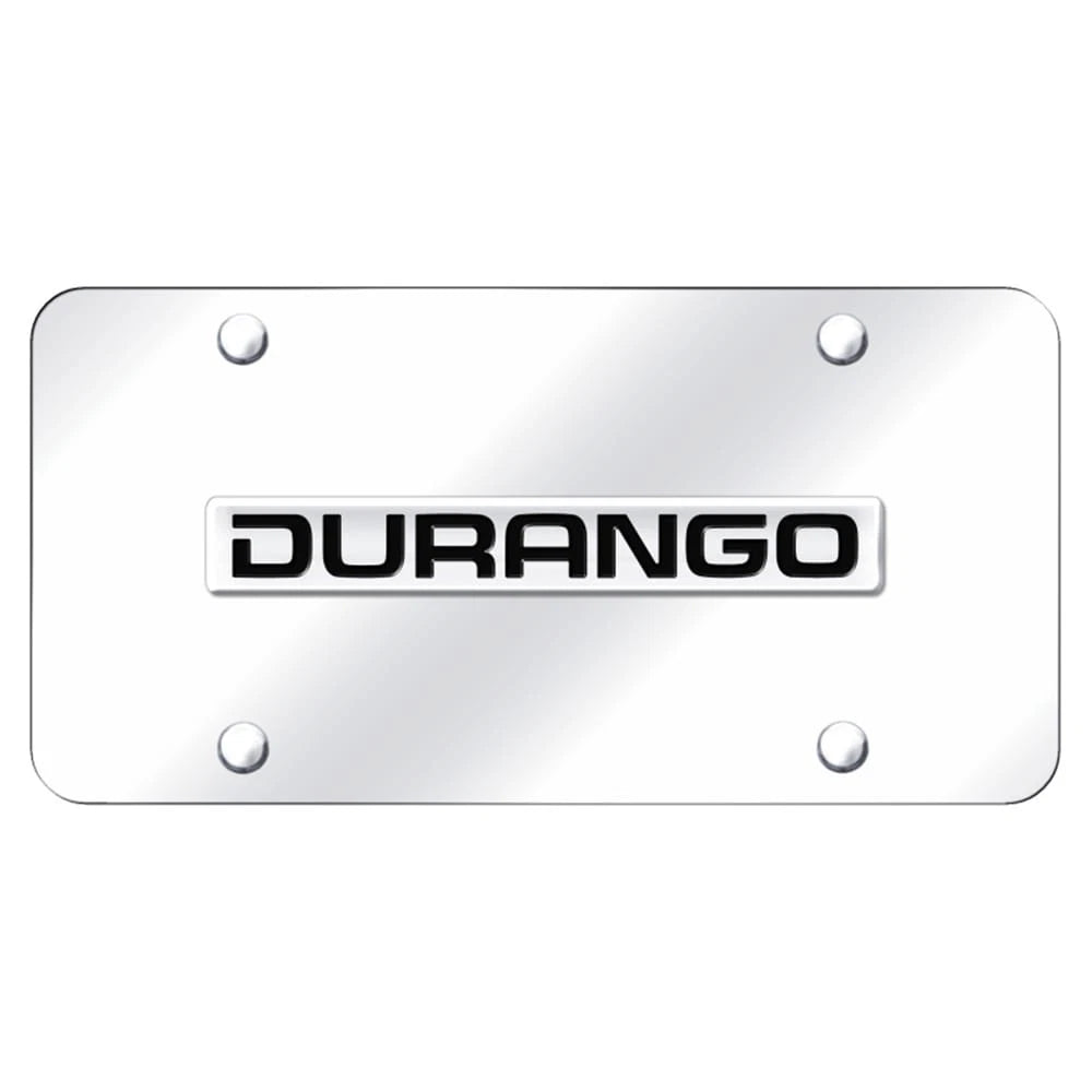 Chrome Name on Chrome License Plate - Officially Licensed for Dodge Durango
