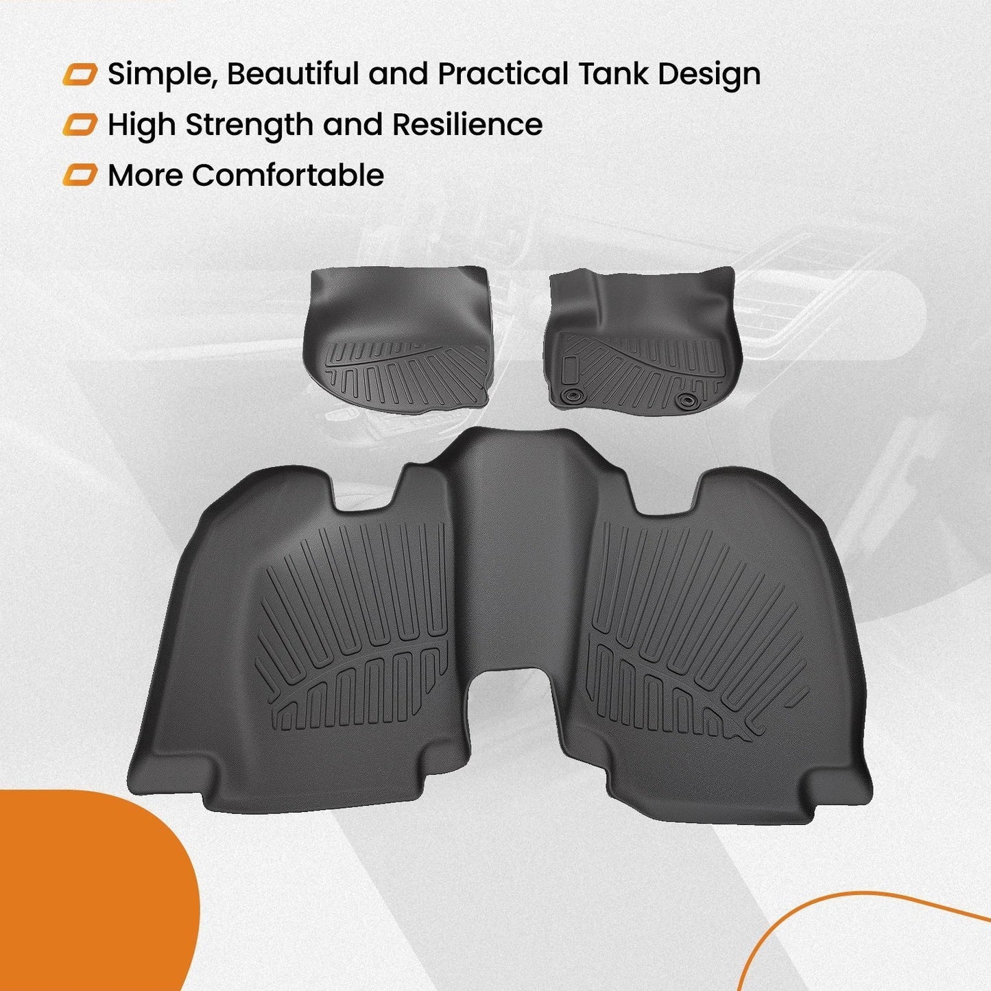 Floor Mats Liner Set for Honda HR-V (2016–2022) TPE Rubber All-Weather Anti-Slip