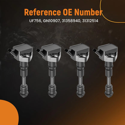 4PCS Engine Ignition Coils Pack for Volvo XC60/XC90/S60 (2015–2020)