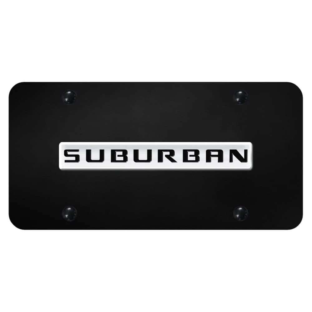 Chrome Name on Black License Plate - Officially Licensed for Chevrolet Suburban