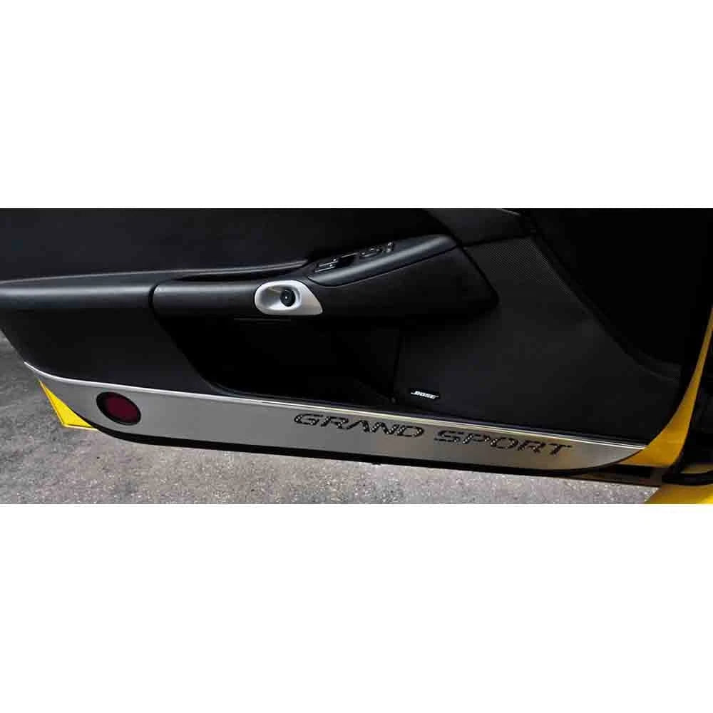 Door Guards Laser Cut Replacement with White CF Vinyl for 2005-2013 Corvette GS