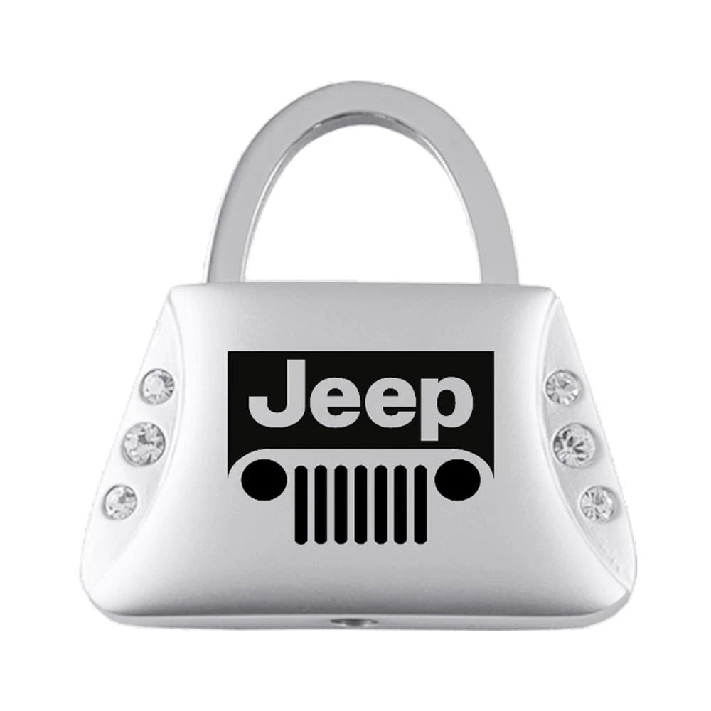 Grille Logo on Jeweled Purse Keychain - Officially Licensed for Jeep