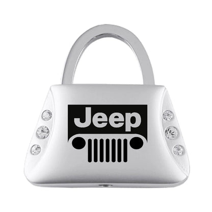 Grille Logo on Jeweled Purse Keychain - Officially Licensed for Jeep