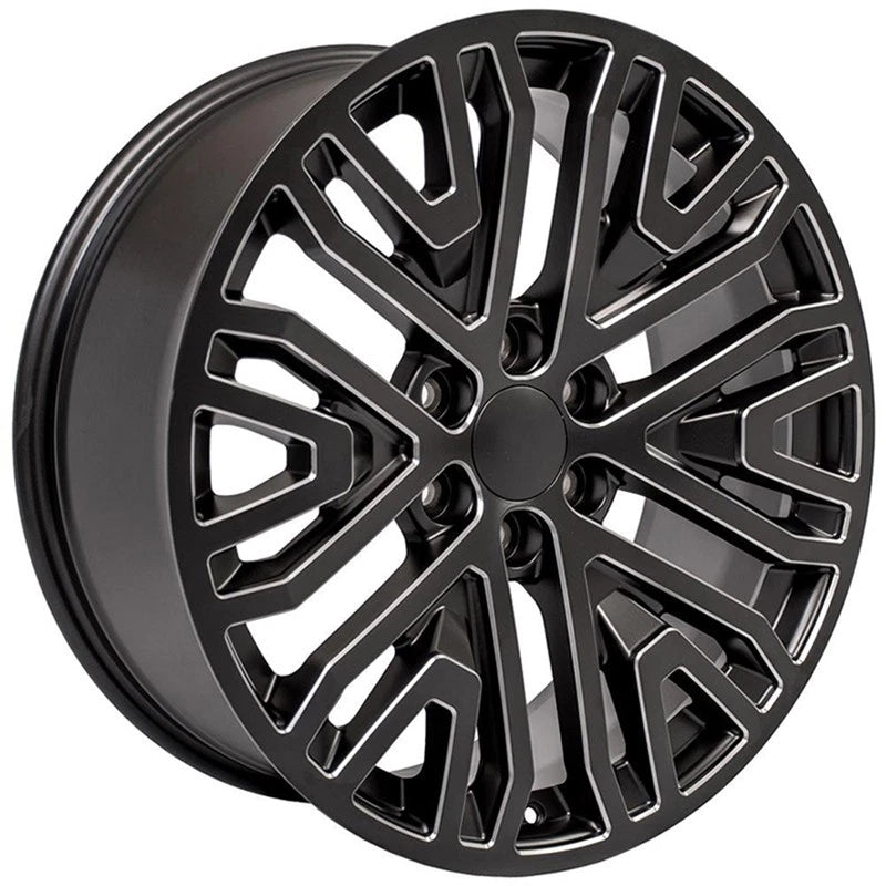22 Inch Black Wheel Replacement with Milled Edge for 1992–1994 Chevy Blazer