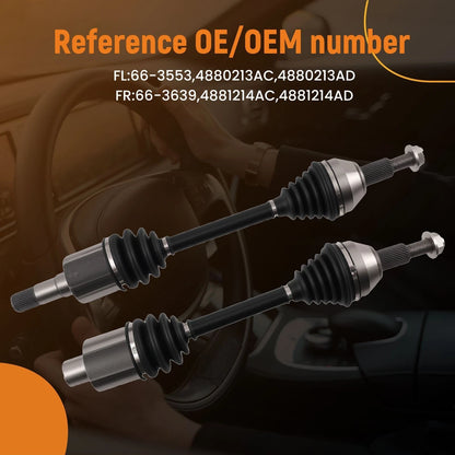Front CV Axle Drive Shaft Kit for Dodge Grand Caravan (2008–2020)