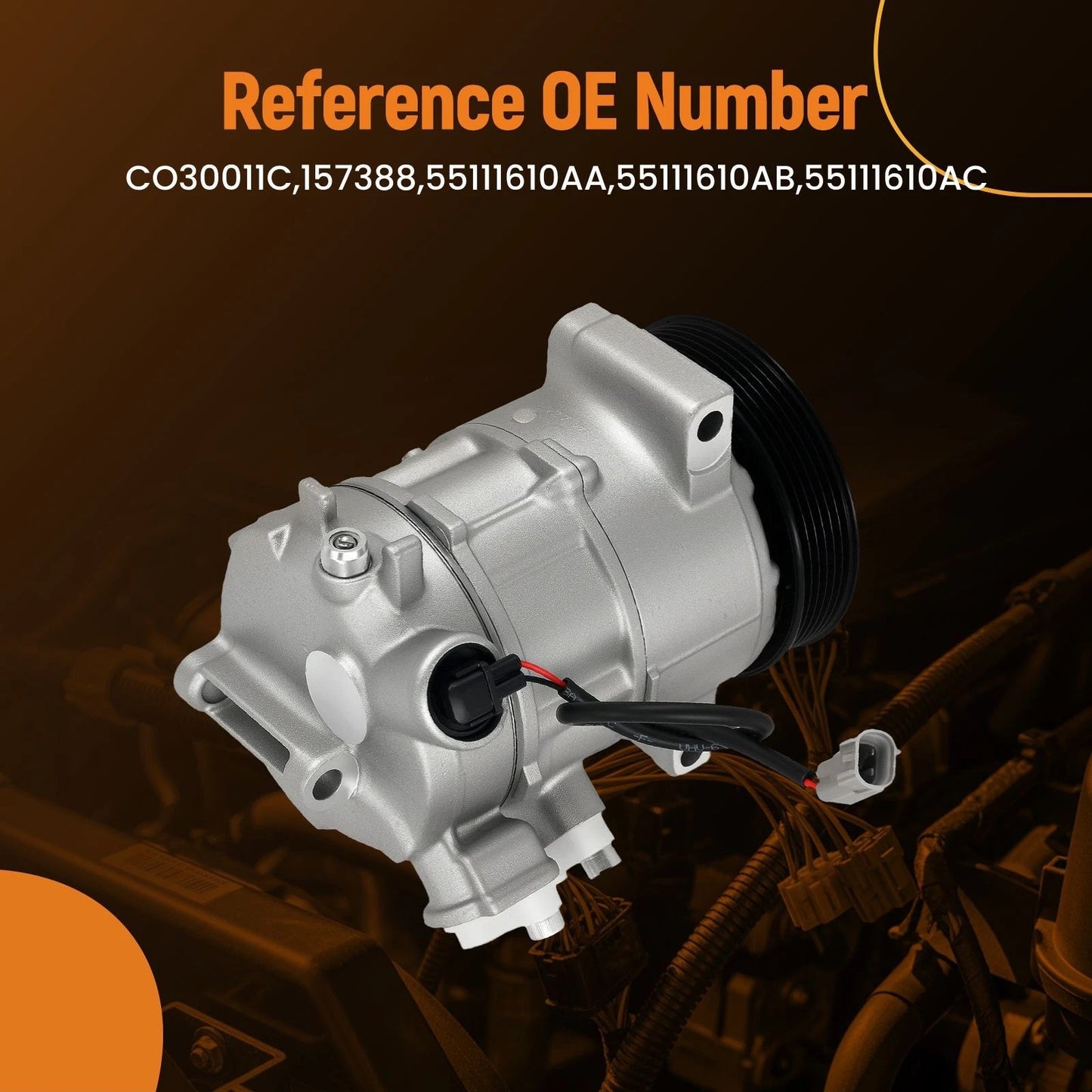 Air A/C Compressor for Jeep Compass (2009–2017) and Dodge Caliber (2009–2012)