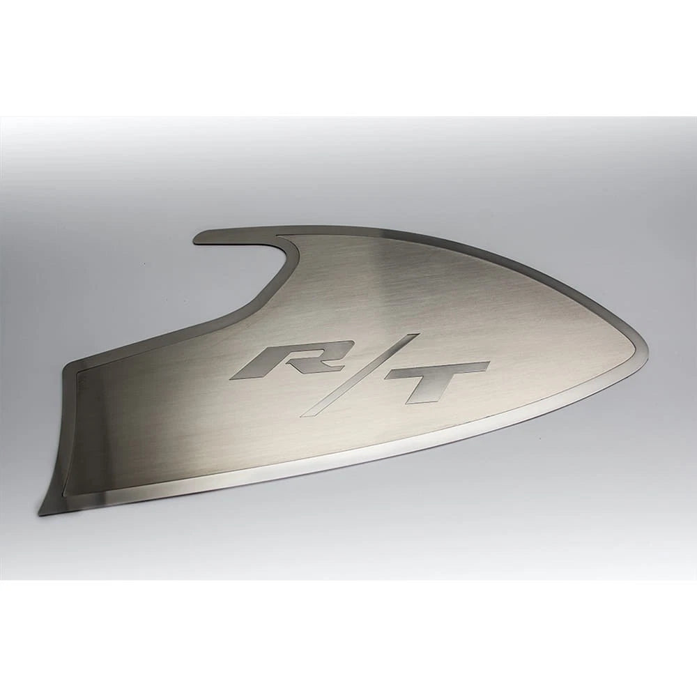 Brushed Door Badges w/Polished 'R/T'&Polished Ring for 2015 Dodge Challenger