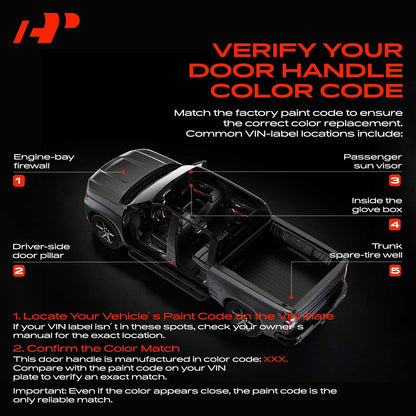 2X Rear Painted Door Handle for Chevy Silverado GMC Cadillac (2014–2023)